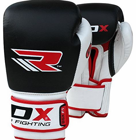 RDX Authentic RDX Leather Pro Fight Boxing Gloves Gel Mold, Punch Bag, 16oz