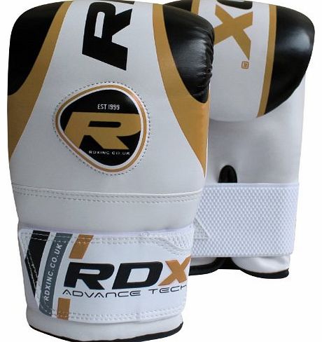 RDX Gel Pro Bag Mitts Boxing Gloves Grappling Punch MMA UFC Muay Thai Training - Golden