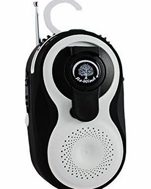 Re-Wind NEW Re-Wind Eco Friendly Wind-up Splash-proof AM/FM Shower Radio - Ideal Accessory for the Bathroom or Outdoor use, Never Needs Batteries! (Cool White Version)