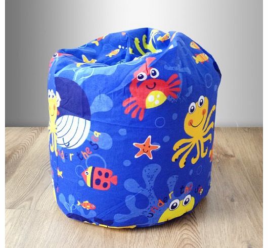 Ready Steady Bed Childrens Filled Bean Bag Aqua Time