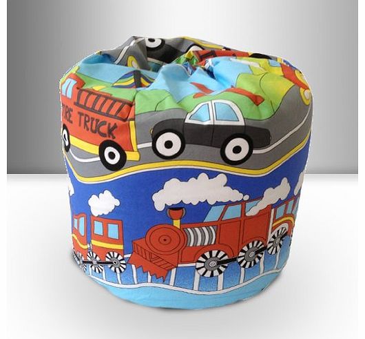 Ready Steady Bed Childrens Filled Bean Bag Transport Print