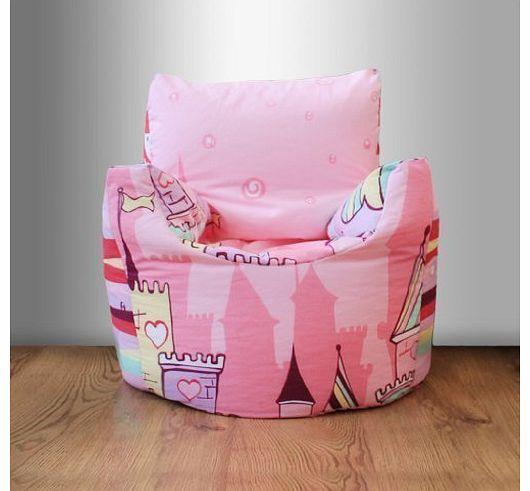 Ready Steady Bed Childrens Filled Bean Chair Princess castle