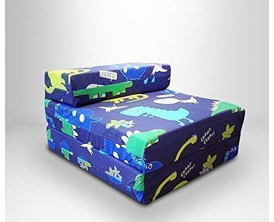 Ready Steady Bed Childrens Single Fold Out Z Bed Chair Dinosaurs In the Dark
