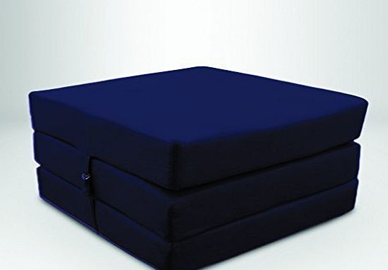 Ready Steady Bed Navy Blue Water Resistant Fold Out Z Bed Cube Mattress with Fastening