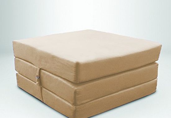 Ready Steady Bed Pebble Beige Water Resistant Fold Out Z Bed Cube Mattress with Fastening