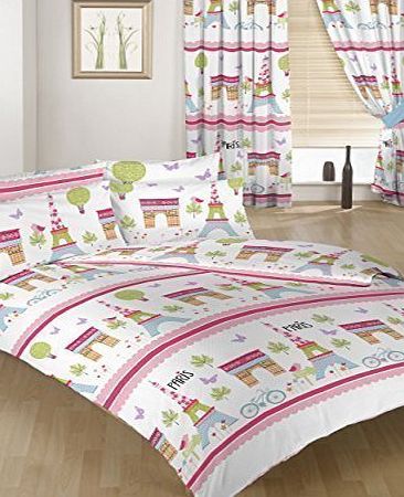 Ready Steady Bed Preorder for 14/12/2014 Delivery - Childrens Double Bed Size Paris Print Duvet Cover Set. Size: 200c