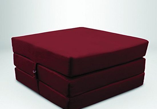 Ready Steady Bed Wine Water Resistant Fold Out Z Bed Cube Mattress with Fastening