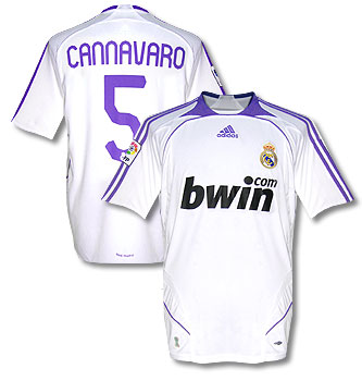 Adidas 07-08 Real Madrid home (Cannavaro 5)