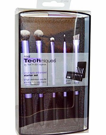 Real Techniques by Samantha Chapman, Your Eyes, Enhanced, Starter Set, 5 Brushes   Case