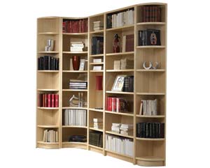 wood veneer library bookcases