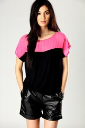 Rebecca Chiffon And Jersey T-Shirt