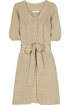 Elongated metallic cardigan