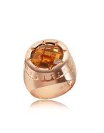 Rebecca Tropezienne - Round Amber Hydrothermal Stone Ring