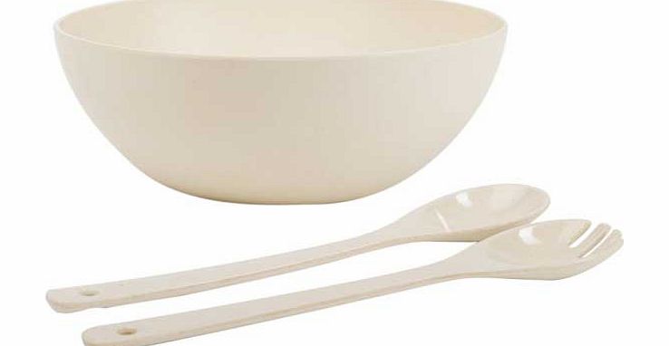 REBU Natural Bamboo Fibre Salad Bowl and Servers