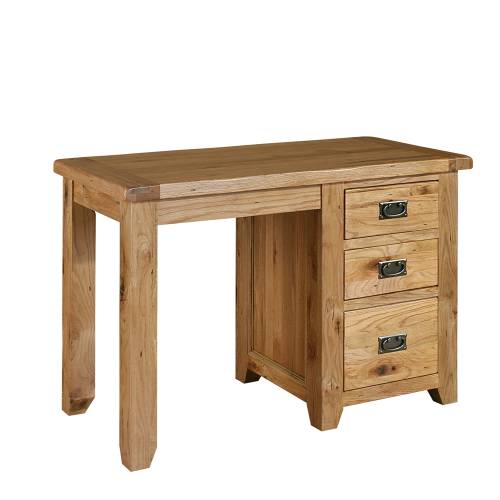 Reclaimed Oak Dressing Table - Single Pedestal