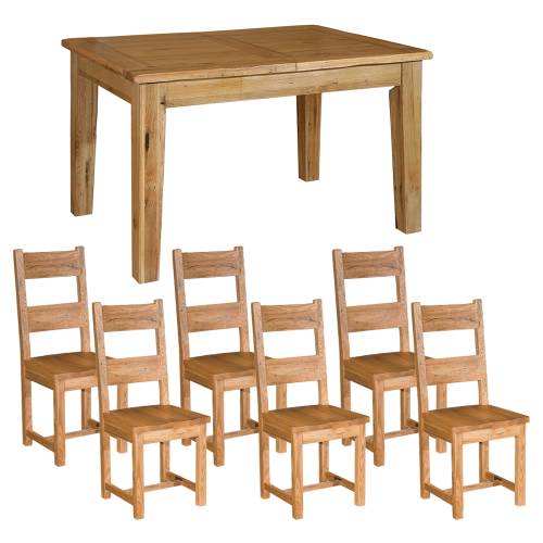 Reclaimed Oak Small Dining Set + Wooden Chairs