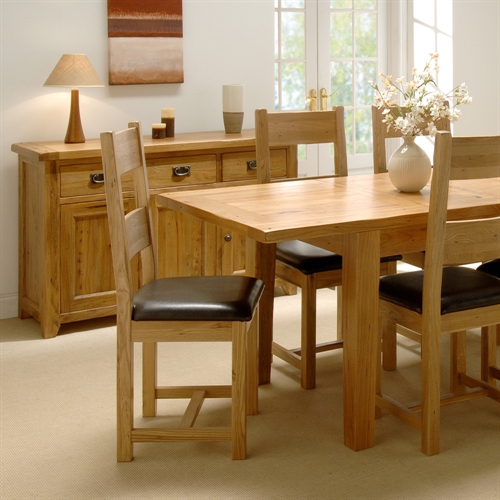 Reclaimed Oak Large Dining Set with 4 Chairs