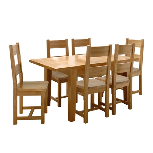 Reclaimed Oak Small Dining Set with 4 Wooden