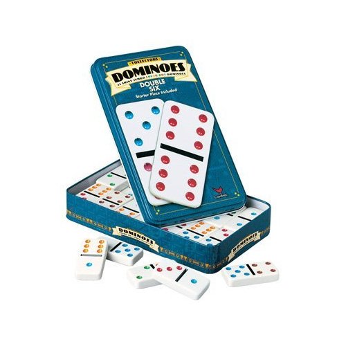 Re:creation Group Plc Collectors Double 6 Colour Dot Dominoes In Tin