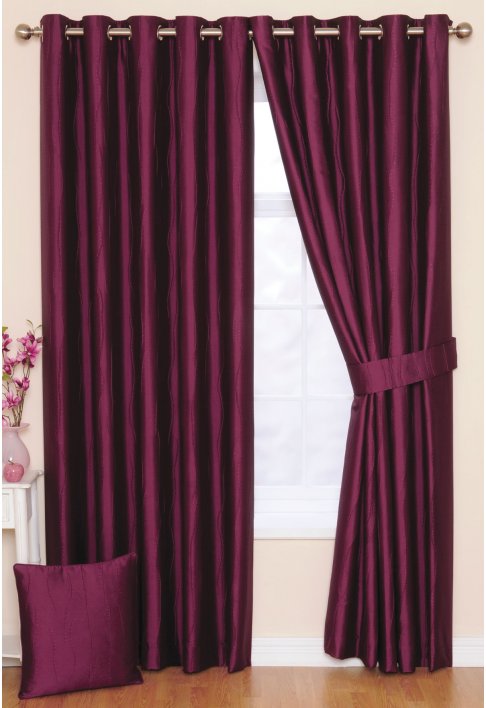 Rectella Jazz Fushia Lined Eyelet Curtains