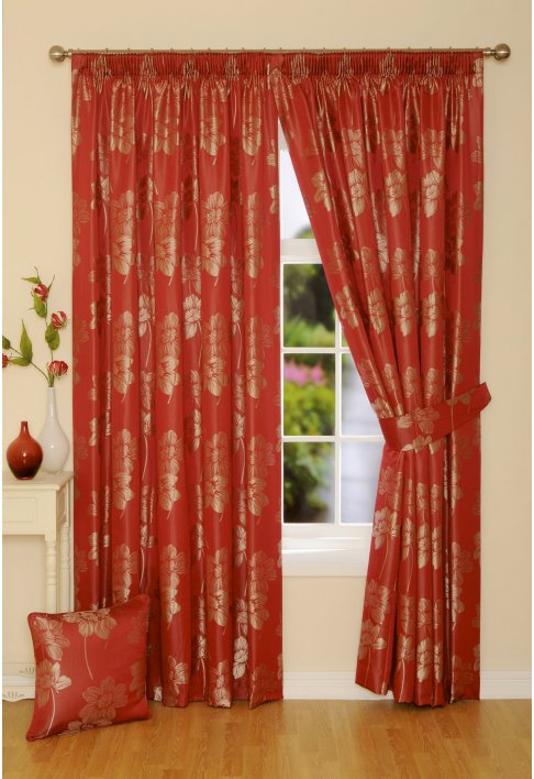 Rectella Toledo Red Lined Curtains