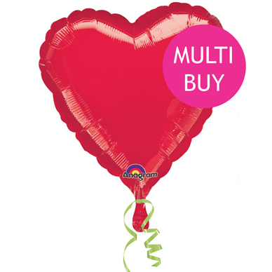 18 Heart Foil Balloon - Multi Buy