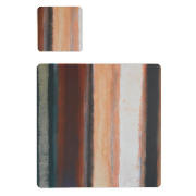 Red abstract 6 placemat and coaster