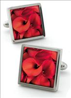 Red Calla Cufflinks by Robert Charles
