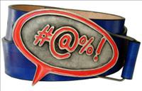 Red Comic - Blue Horizontal Striped Belt by Jon