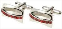 Red Crystal Bridge Cufflinks by Simon Carter