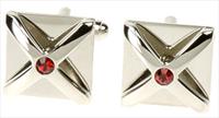 red Crystal Crown Cufflinks by Simon Carter