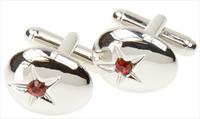 Red Crystal Star Nugget Cufflinks by Simon Carter
