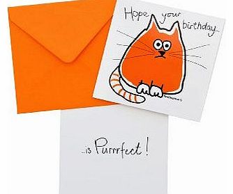 Red Dog Wear CAT Birthday card, Orange envelope.