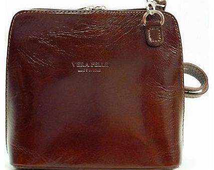 Tan Leather Crossover Shoulder Handbag