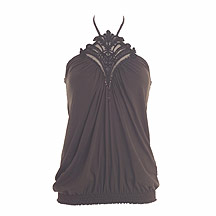 Red Herring Sequin jersey halter top