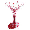 Red Hot Tini Hand-painted Martini Glass
