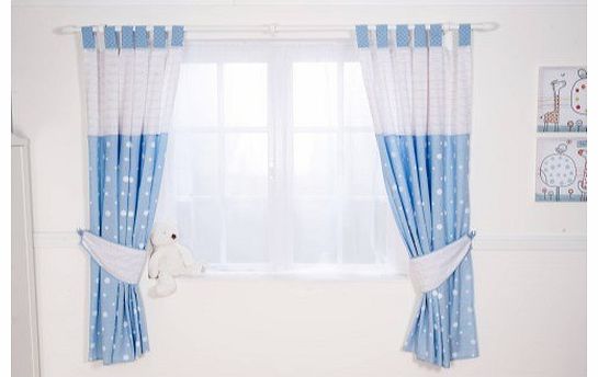 Tab Top Curtains Blue - Hello Ernest with Tie Backs