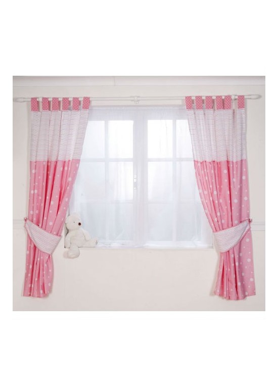 Red Kite Tab Top Curtains-Hello Ernest Pink