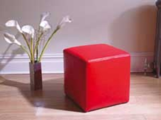 Red Leather Cube