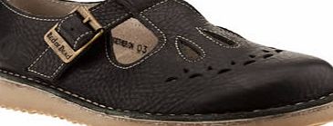 Red Or Dead Black Leather Jade Flats