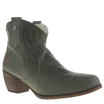 Red Or Dead Dark Green Mountain Fleece Boots
