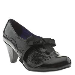 Female Britney Patent Upper Low Heel Shoes in Black