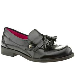 Female Charlotte Leather Upper Low Heel Shoes in Black, Dark Brown