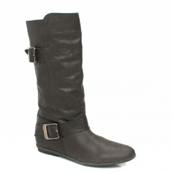 Red Or Dead Female Harley Leather Upper Casual in Black