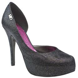 Red Or Dead Female Lolita Glitter Fabric Upper Evening in Black