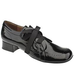 Red Or Dead Female Ringo Patent Upper Low Heel Shoes in Black, Blue