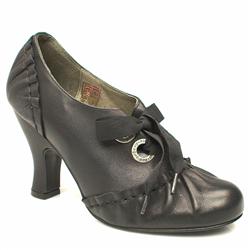 Red Or Dead Female Ruffle Leather Upper Evening in Black, Brown