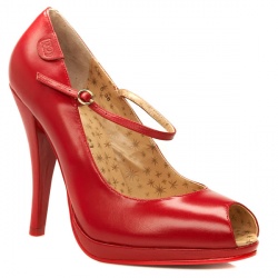 Red Or Dead Female Samba Leather Upper Evening in Red