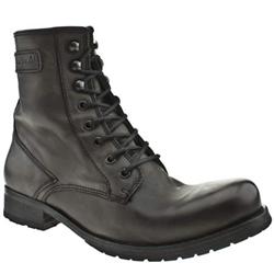 Male Wash Officer Leather Upper Casual Boots in Black, Dark Brown