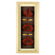Red Orchid Oblong 3D Print Wooden Frame